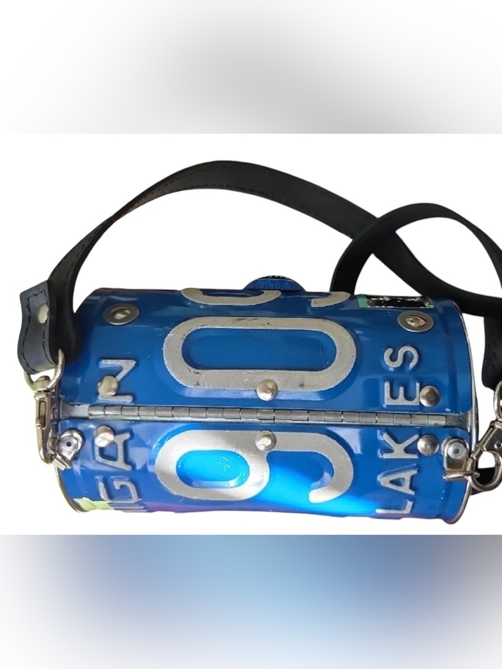 LITTLE EARTH Vintage Michigan Recycled License Plate Purse Bag Y2K Viral RARE